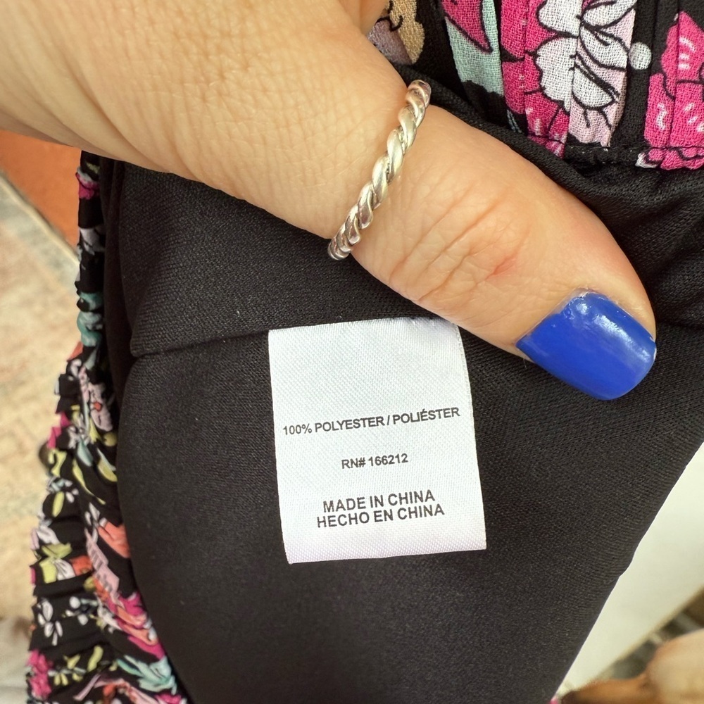 Ninety Clothing Co Women's Pleated Black Floral Print Skirt Size Large Boho NWT - Picture 5 of 5